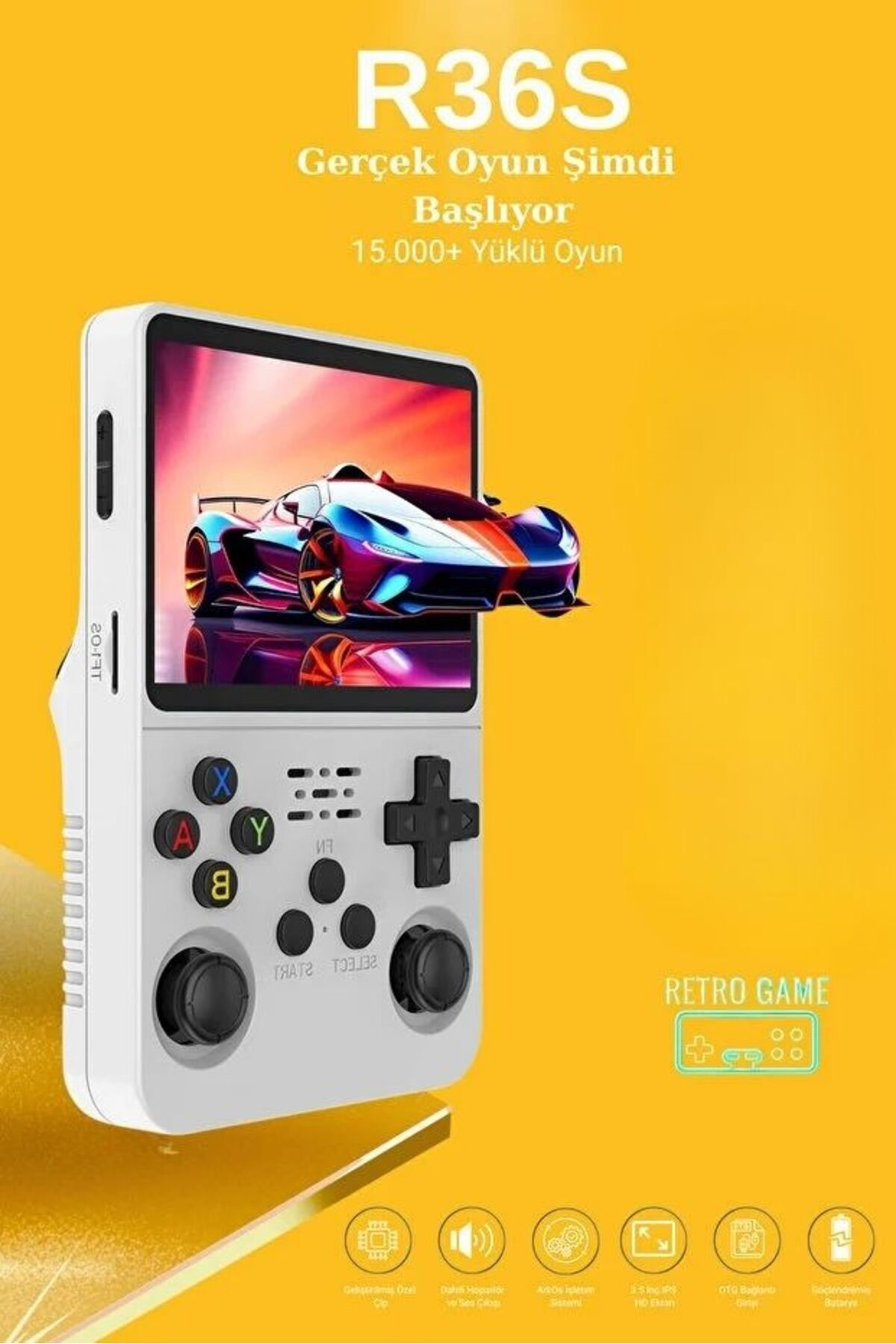 Bilişim Burada Arcade Retro Kırmızı R36S El Oyun Konsolu 256 GB